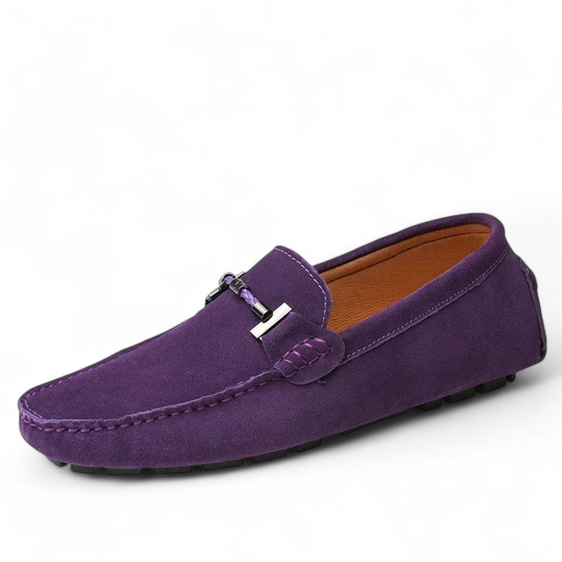 Mocassin Daim Violet Homme
