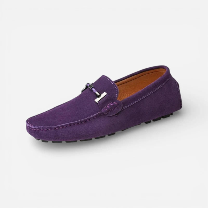 Mocassin Daim Violet Homme