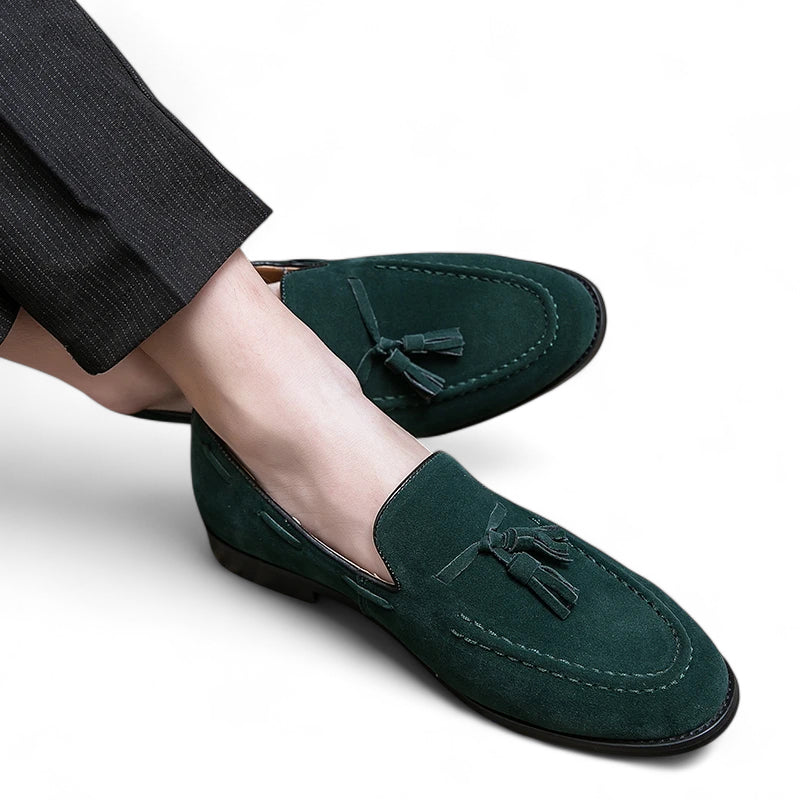 Mocassin Daim Vert Foncé à Gland Homme
