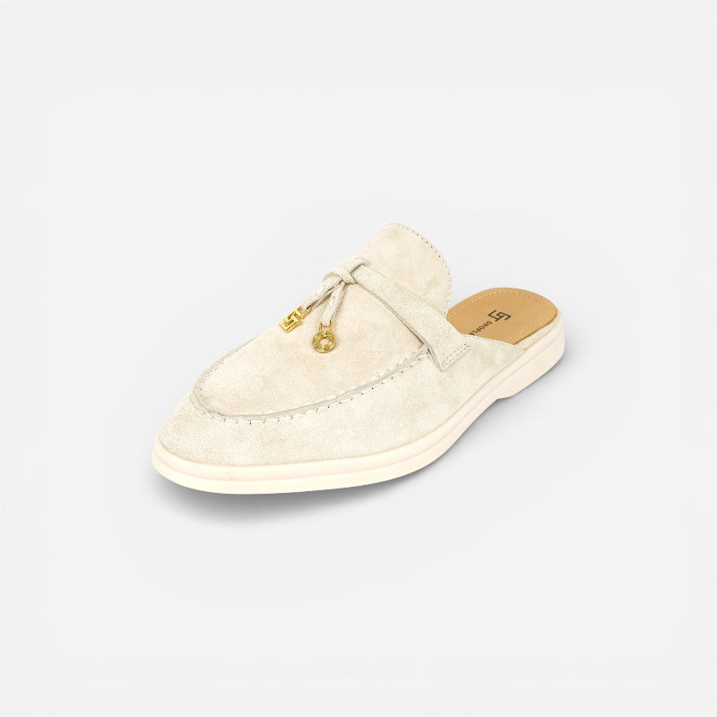 Mocassin Ouvert Crème Femme