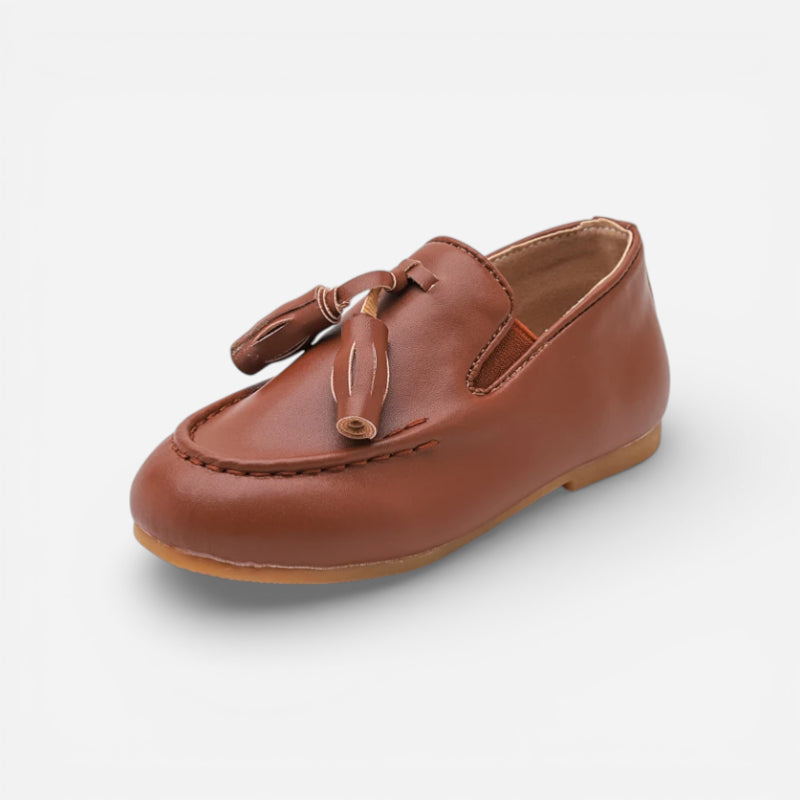 Mocassin Enfant Garçon Cuir Camel