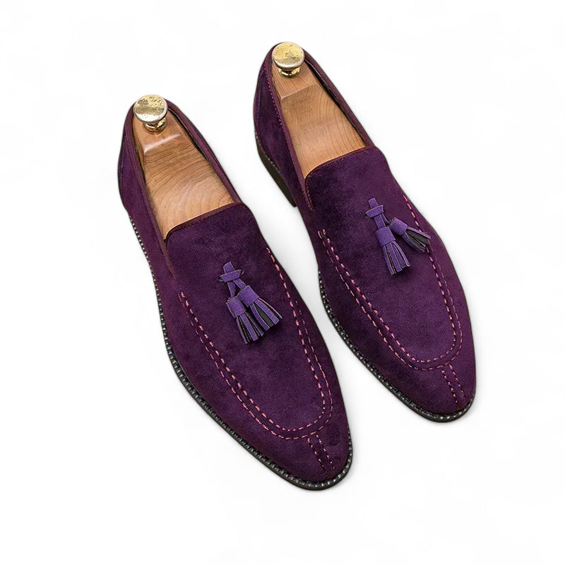 Mocassin Homme En Daim Violet Glands
