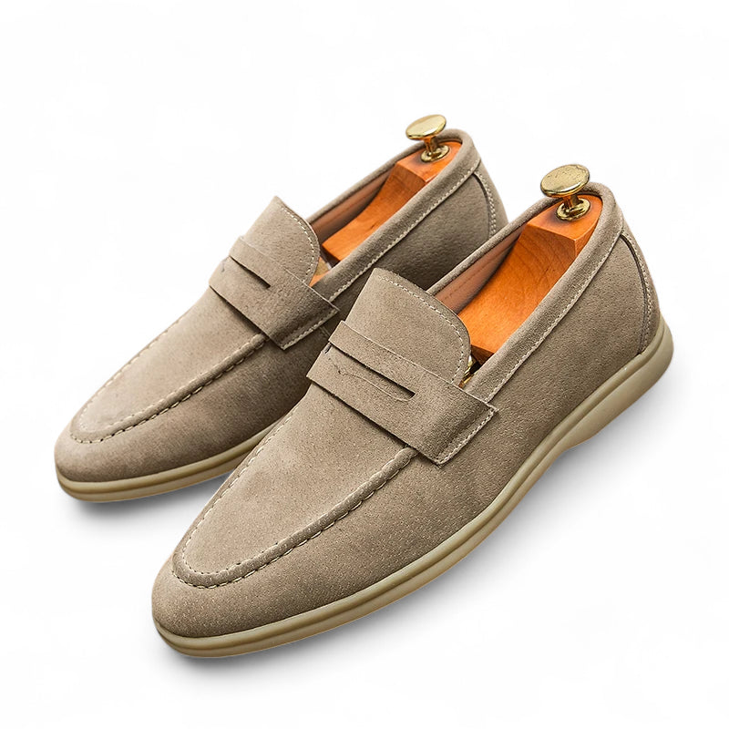 Mocassin En Daim Beige Homme Luxe