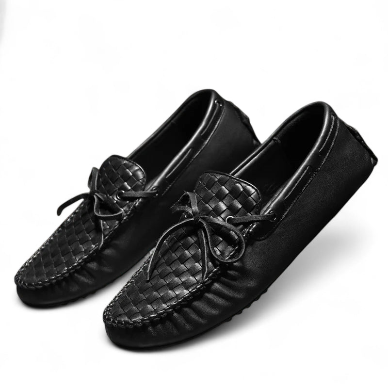 Mocassin En Cuir Tressé Mat Pour Homme