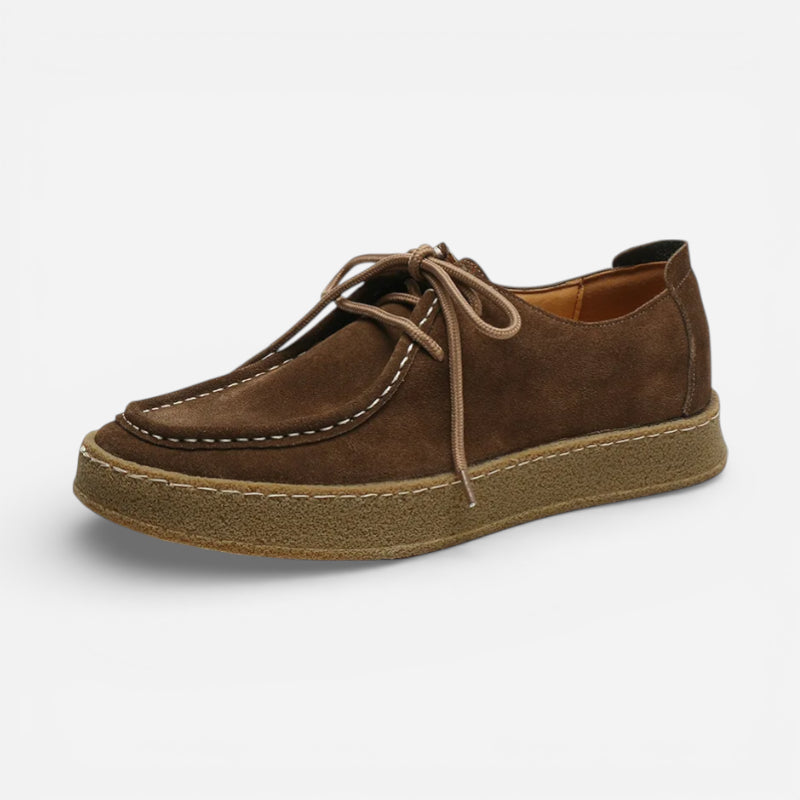 Mocassin Homme Marron en Daim Semelle Épaisse Confort Casual Chic