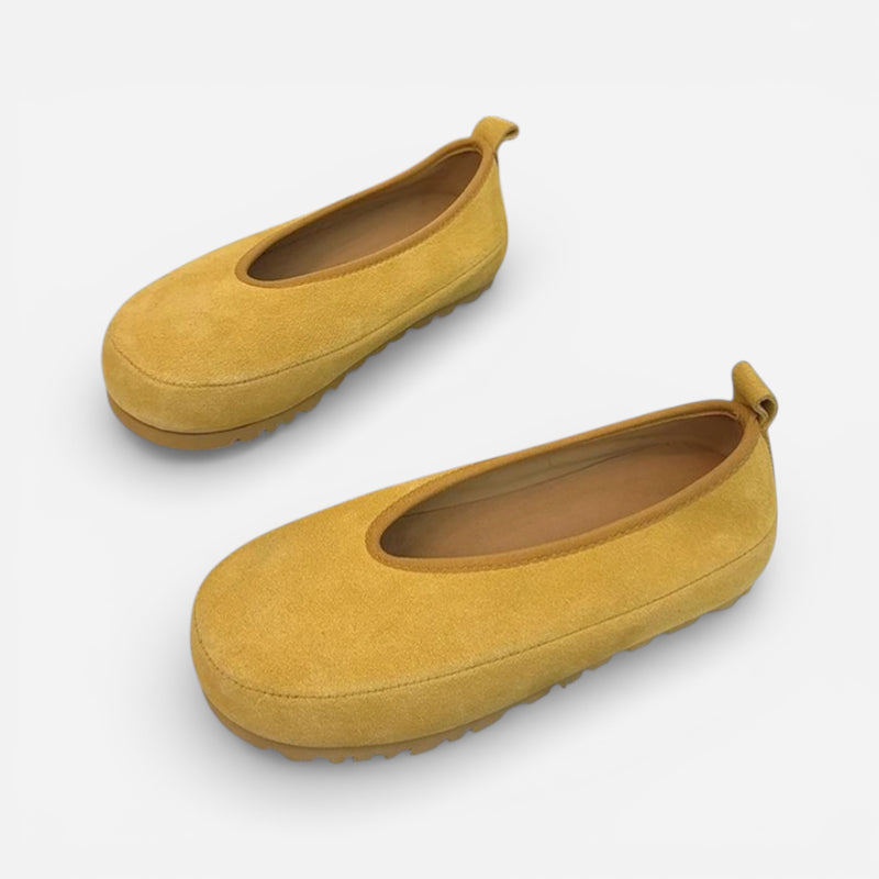 Mocassin Daim Jaune Femme