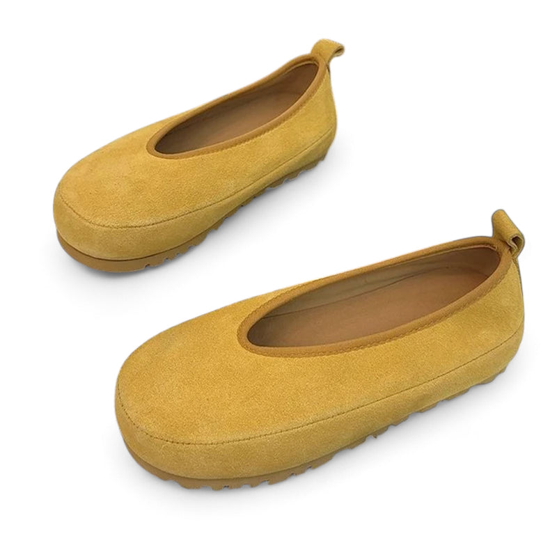Mocassin Daim Jaune Femme