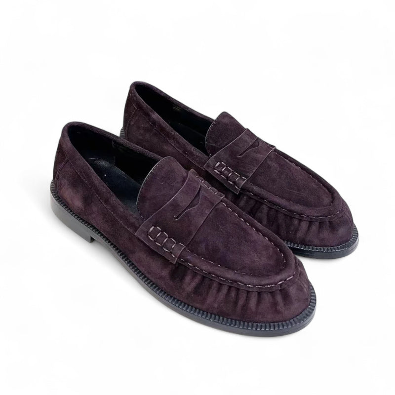 Mocassin Bordeaux Femme Daim