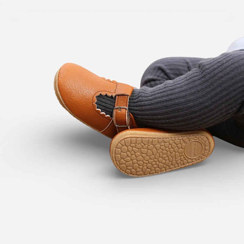 Mocassin Orthopédique Pour Bébé En Cuir Véritable Marron