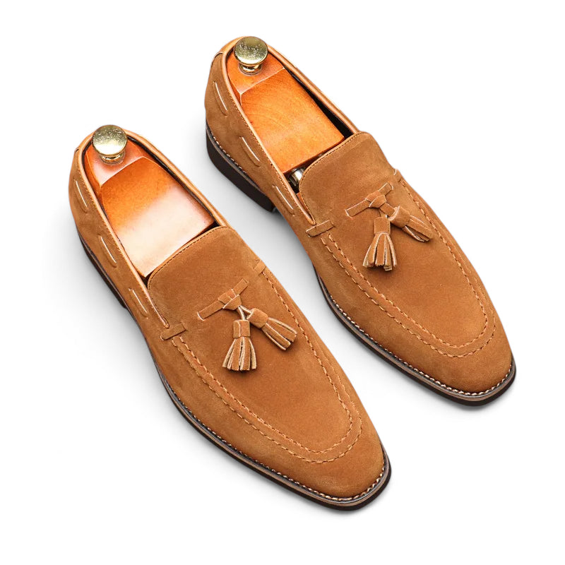 Mocassin Pour Homme à Gland En Daim Camel