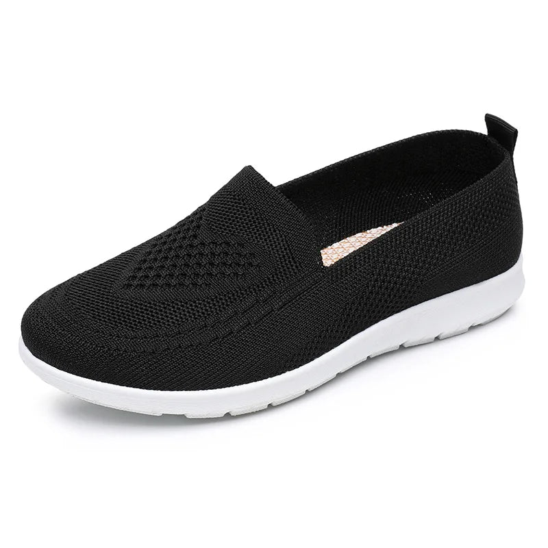 Mocassin Femme En Tissu Noir