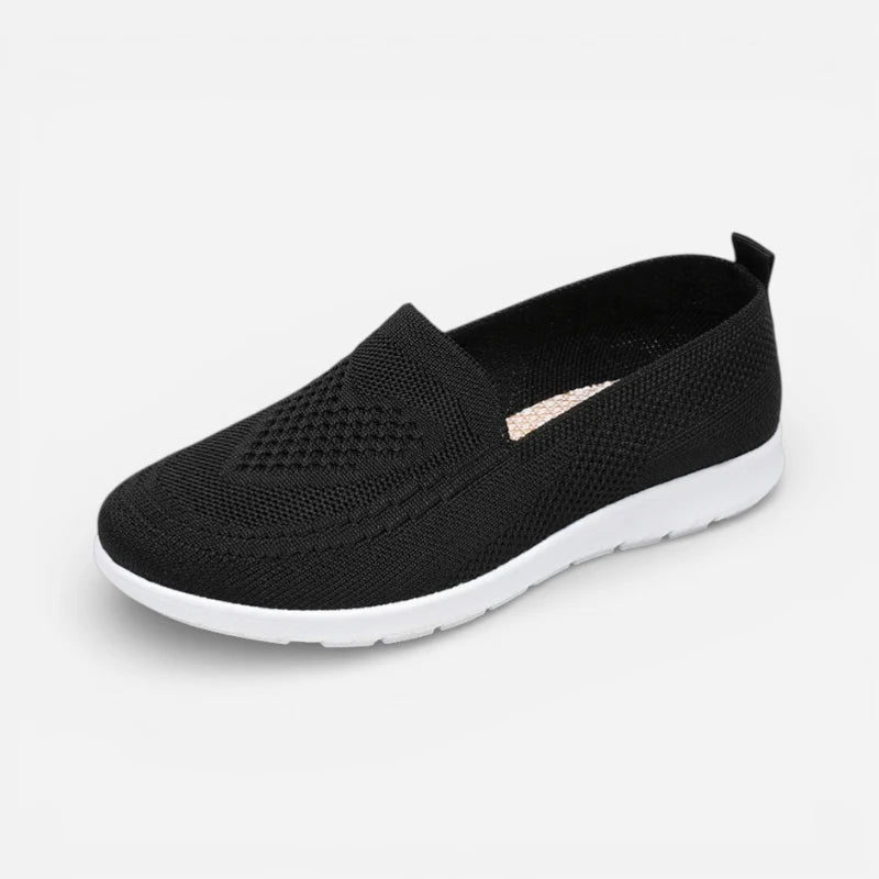 Mocassin Femme En Tissu Noir