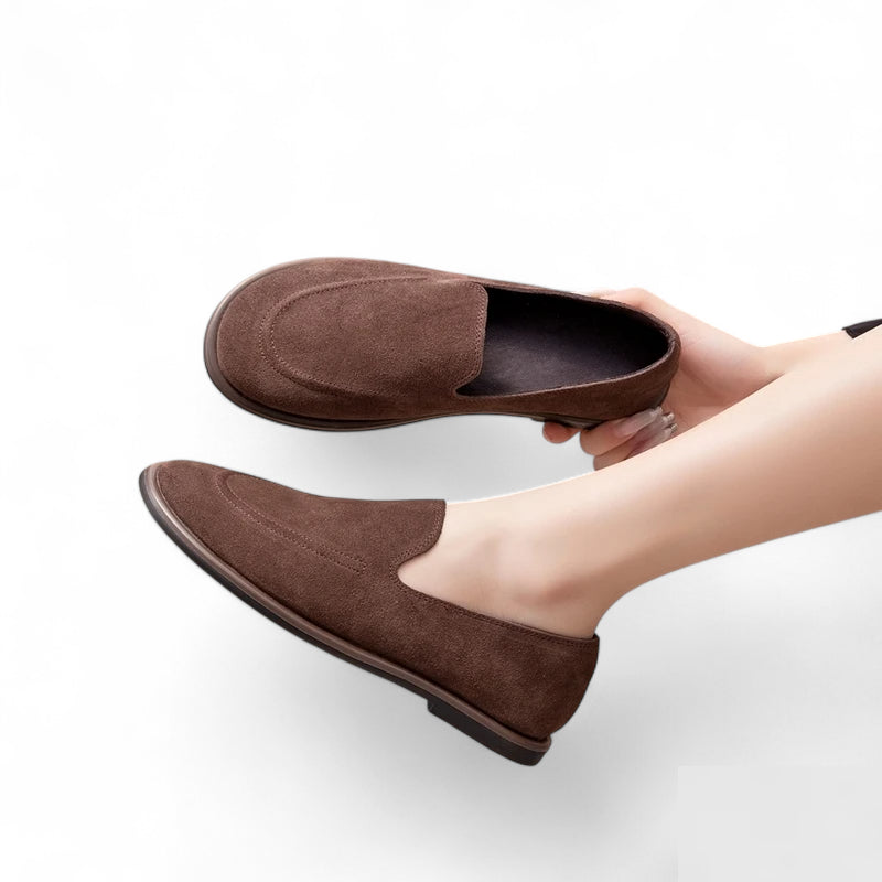 Mocassin Daim Marron Foncé Femme