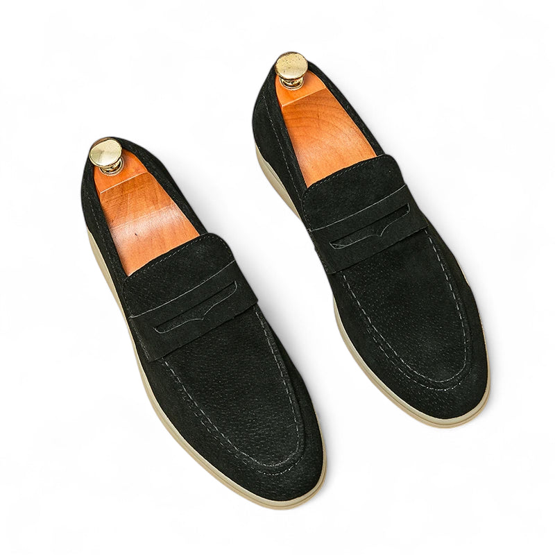 Mocassin Daim Noir Homme Luxe