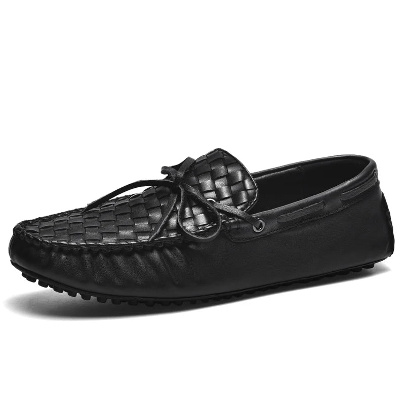Mocassin En Cuir Tressé Mat Pour Homme