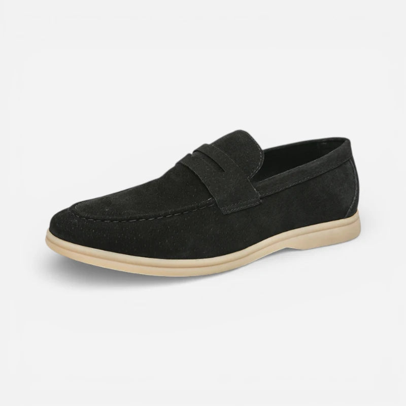Mocassin Daim Noir Homme Luxe