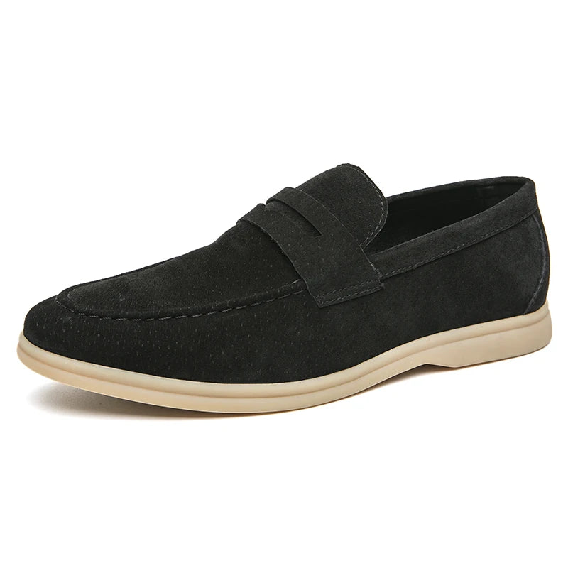 Mocassin Daim Noir Homme Luxe