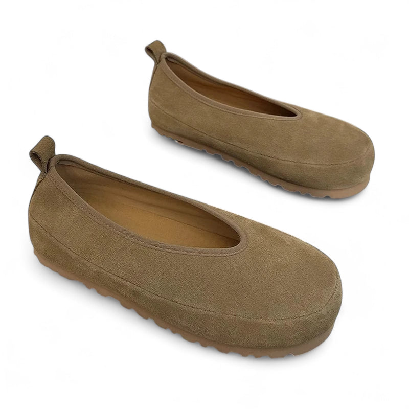 Mocassin En Daim Marron Femme