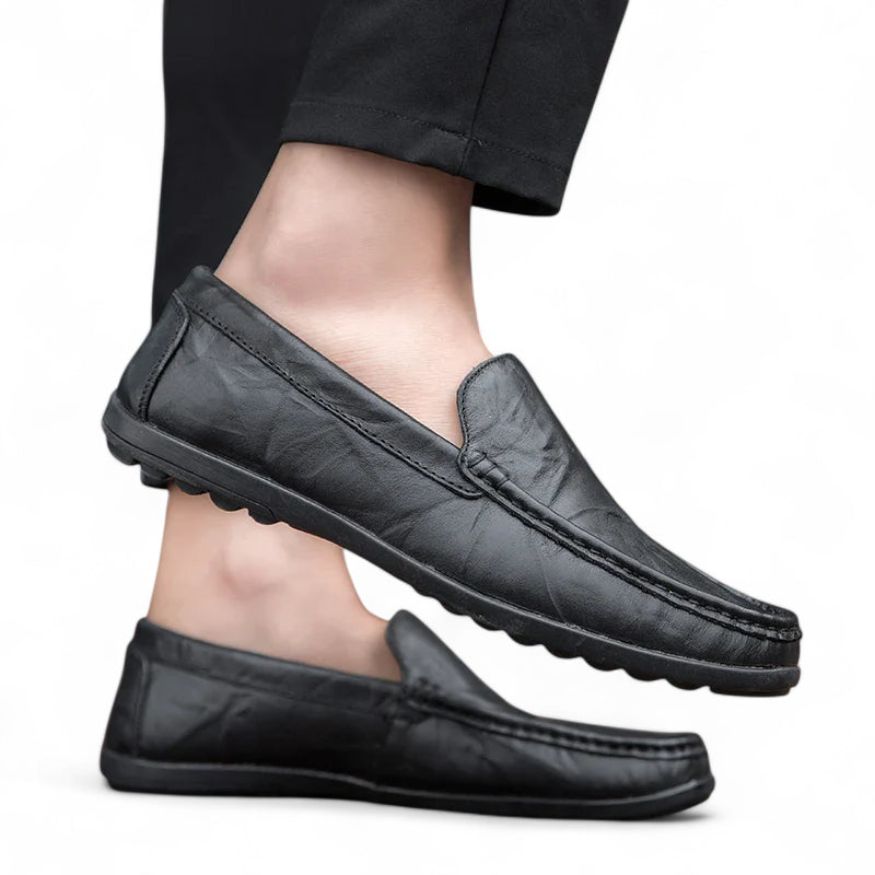 Mocassins Homme En Cuir Noir