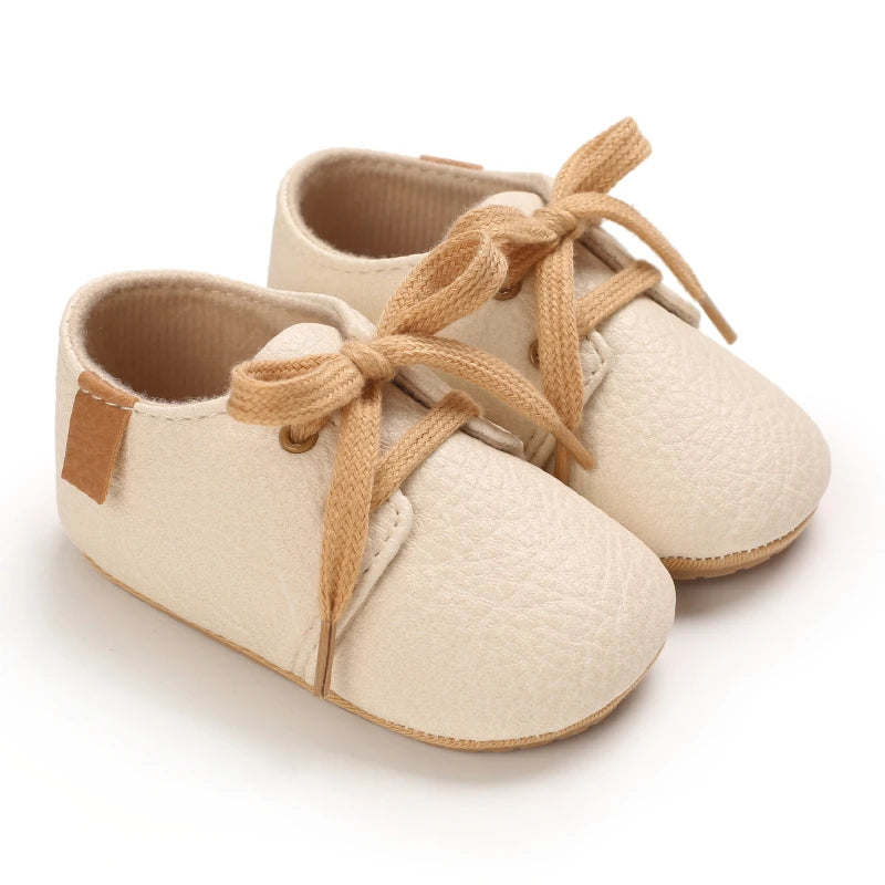 Mocassin Bébé à Lacet Beige