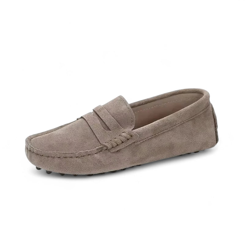 Mocassin Femme Daim Gris