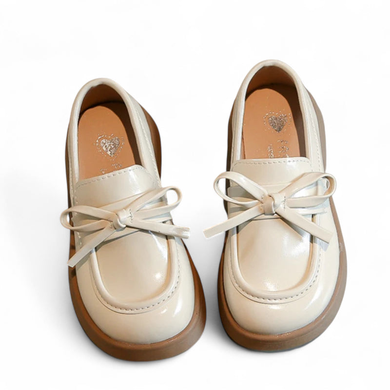 Mocassin Vernis Fillette Beige