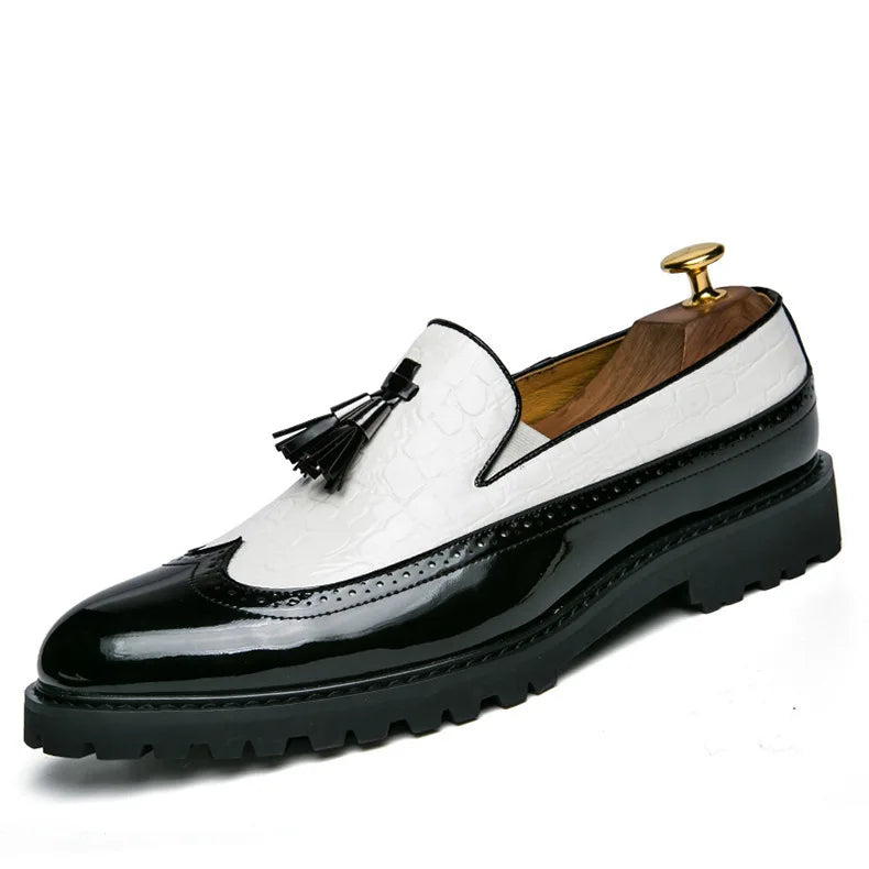 Mocassin Noir Et Blanc