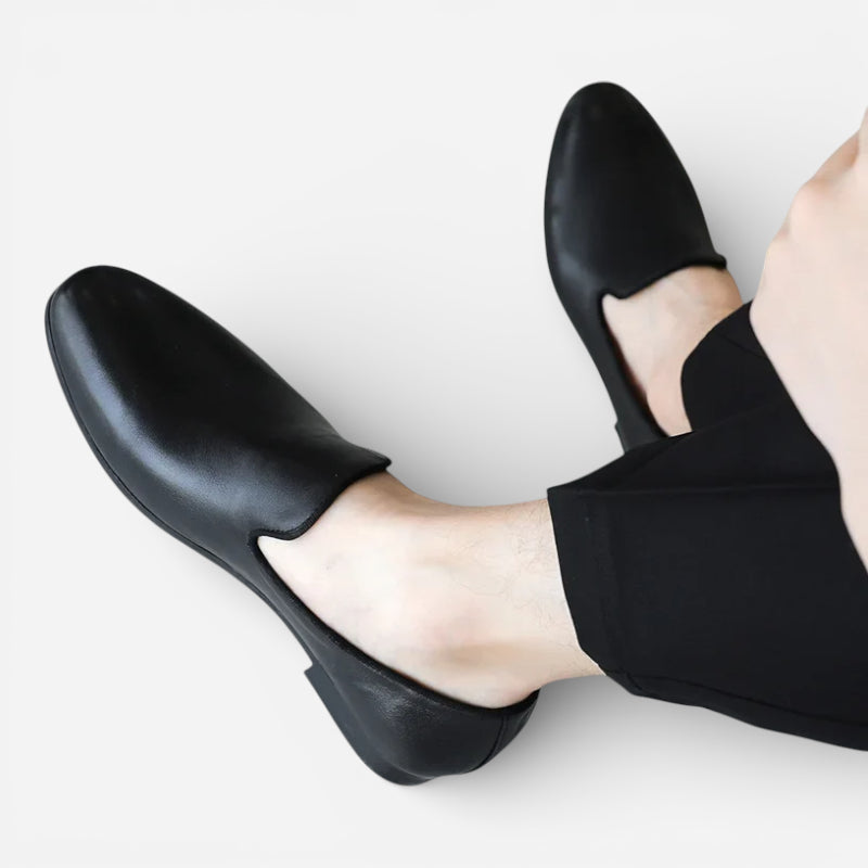 Mocassin Homme Cuir Noir Vernis