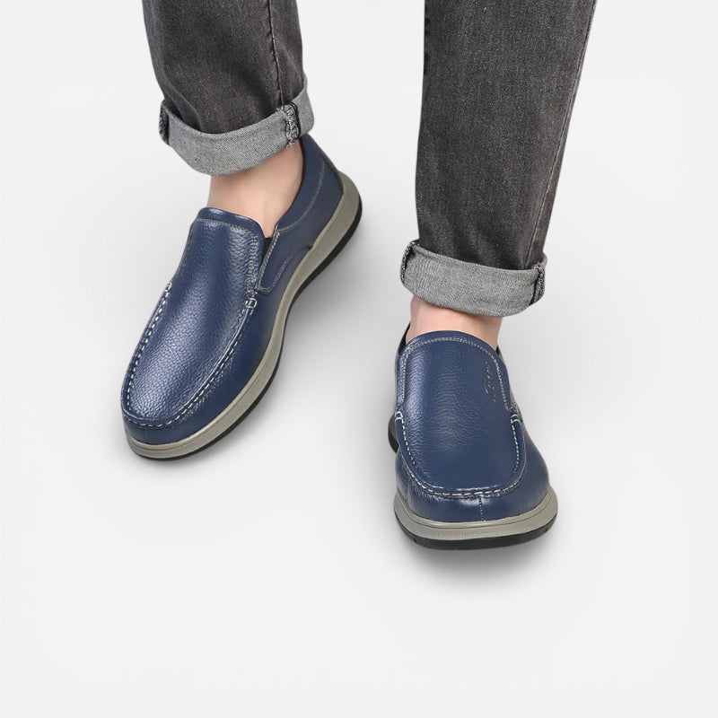 Mocassin En Cuir Bleu Marine épais Pour Homme