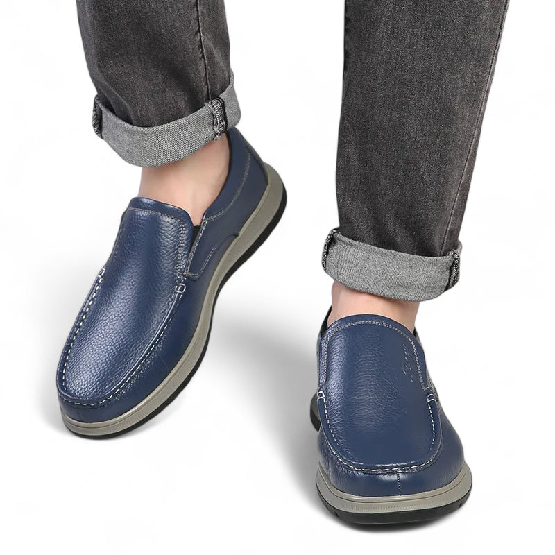 Mocassin En Cuir Bleu Marine épais Pour Homme