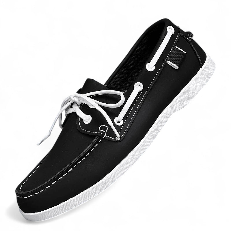 Mocassin Noir Et Blanc Homme Lacet