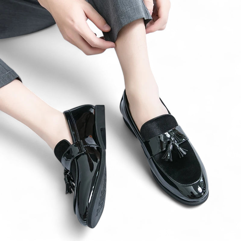 Mocassin Homme Noir Cuir Et Daim