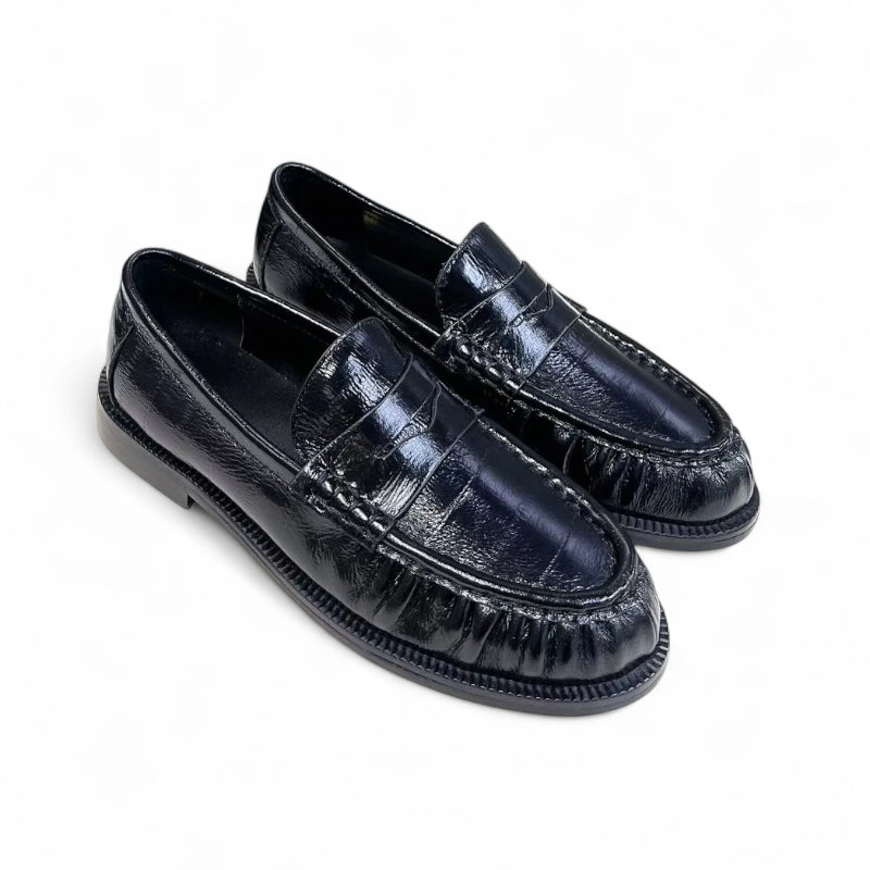 Mocassin Cuir Premium Noir Femme