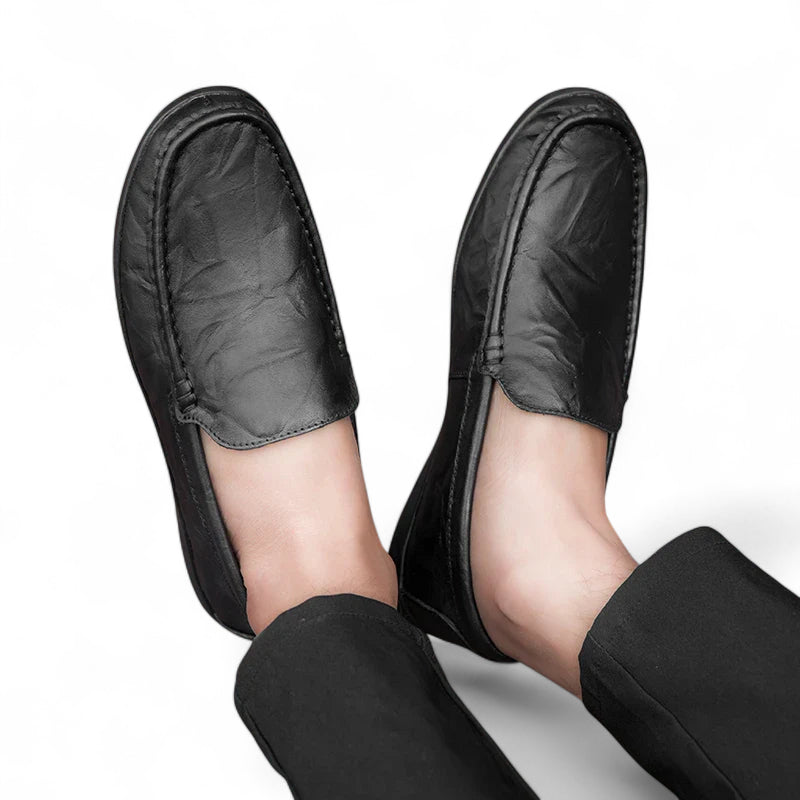 Mocassins Homme En Cuir Noir