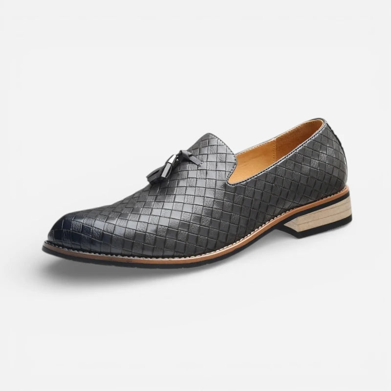 Mocassin Cuir Gris Homme