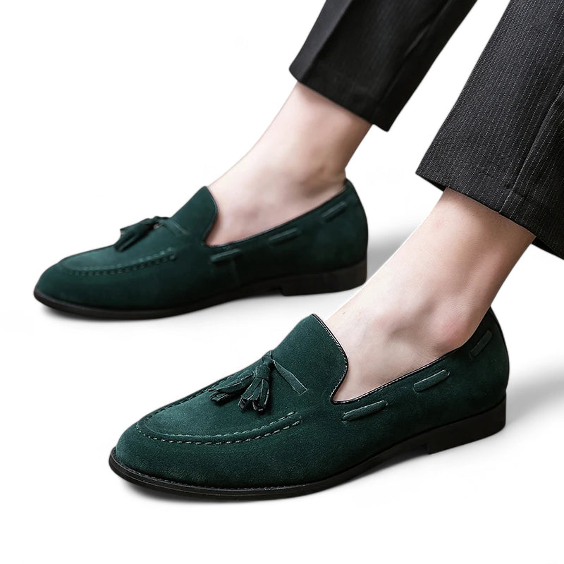 Mocassin Daim Vert Foncé à Gland Homme