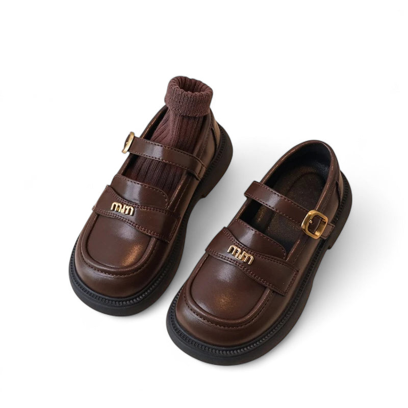 Mocassin Ouvert Marron Fillette