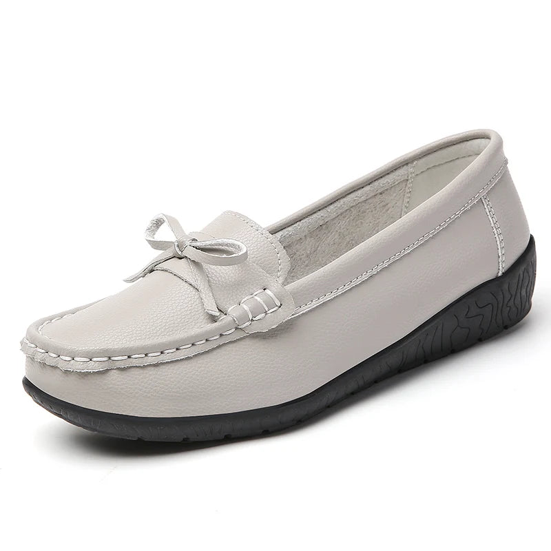 Mocassin Noeud Papillon Gris Femme