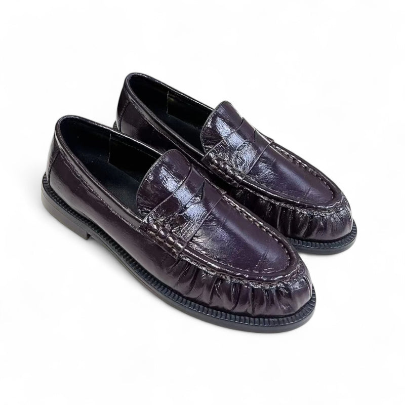 Mocassin Cuir Premium Bordeaux Femme