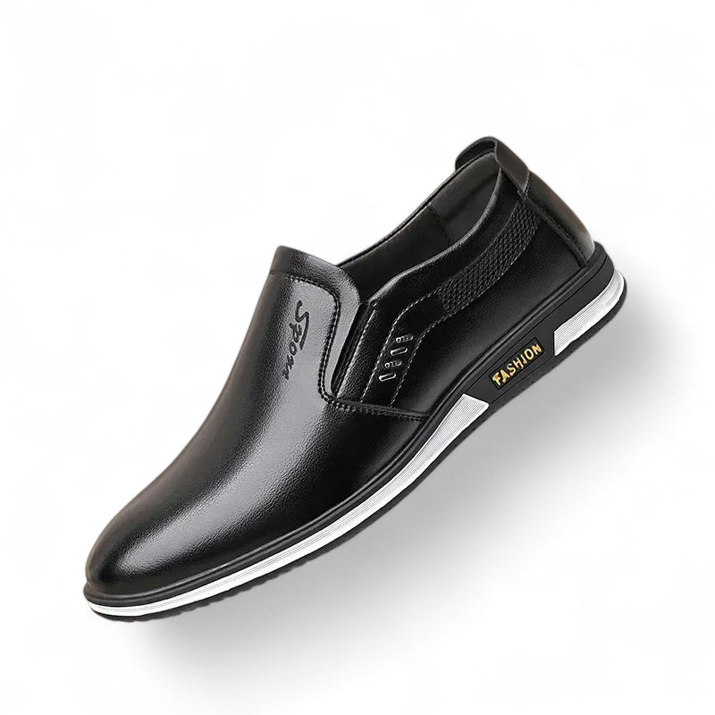 Mocassin Cuir Vernis Noir Pour Homme