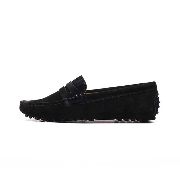 Mocassin Daim Noir Femme