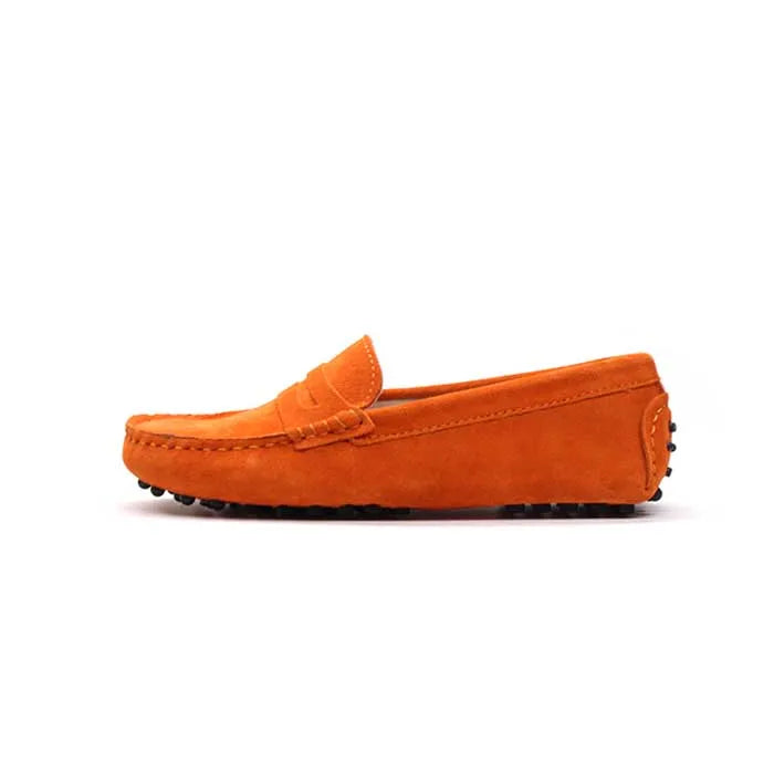 Mocassin Femme Daim Orange