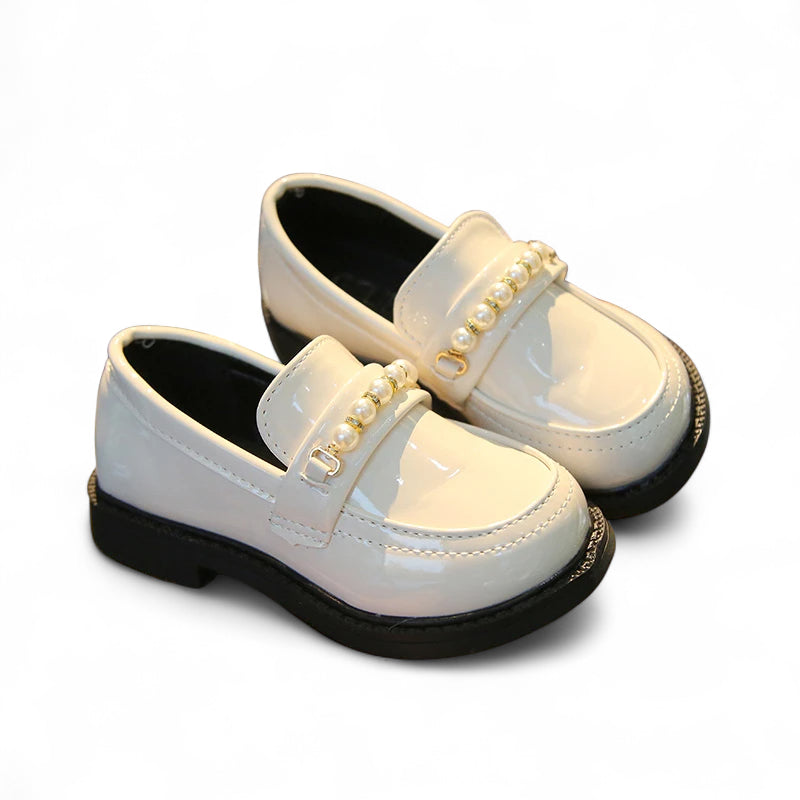Mocassin Beige Perle Pour Fillette