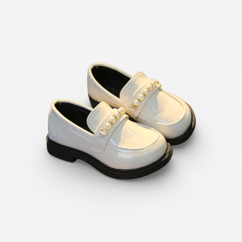 Mocassin Beige Perle Pour Fillette