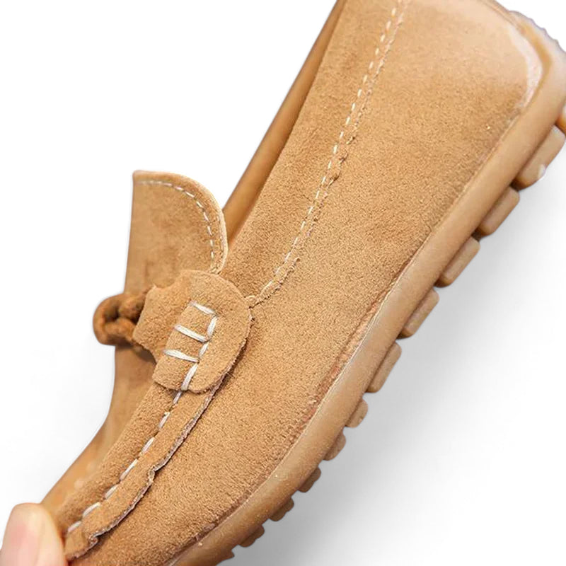 Mocassin En Daim Camel Pour Enfant