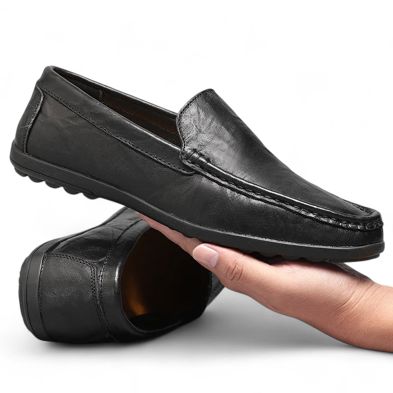 Mocassins Homme En Cuir Noir