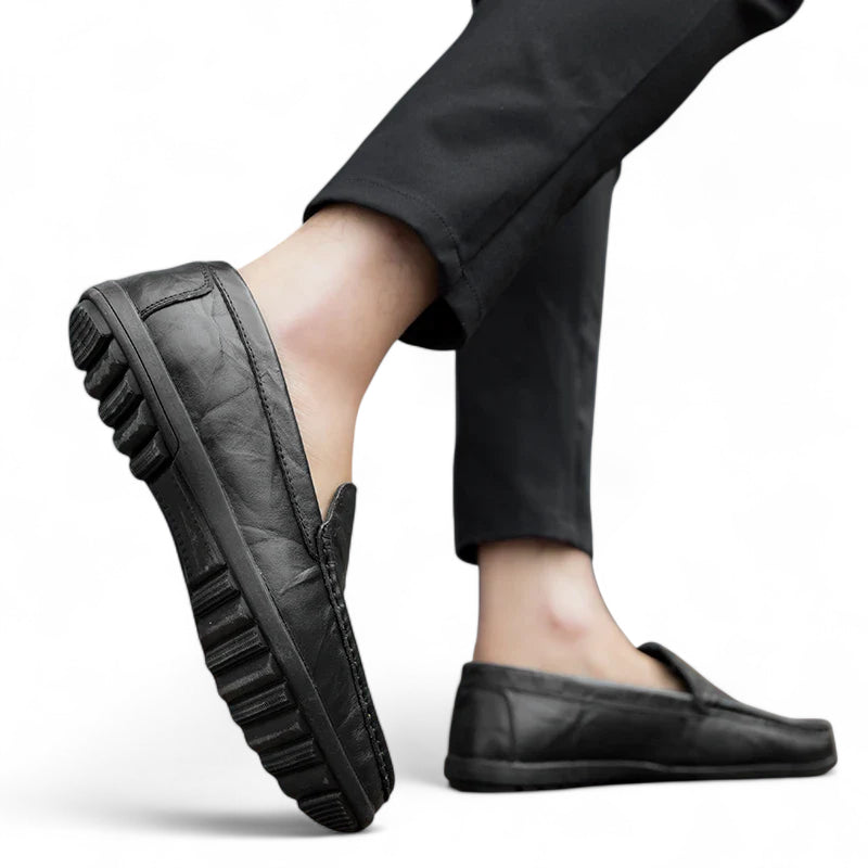 Mocassins Homme En Cuir Noir