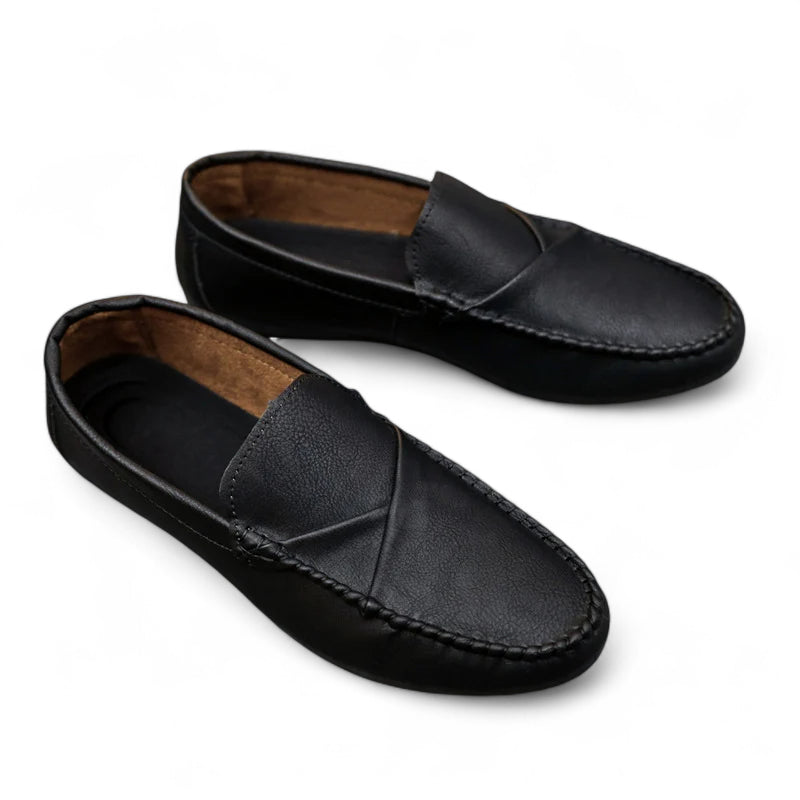Mocassins Homme Cuir Souple Noir