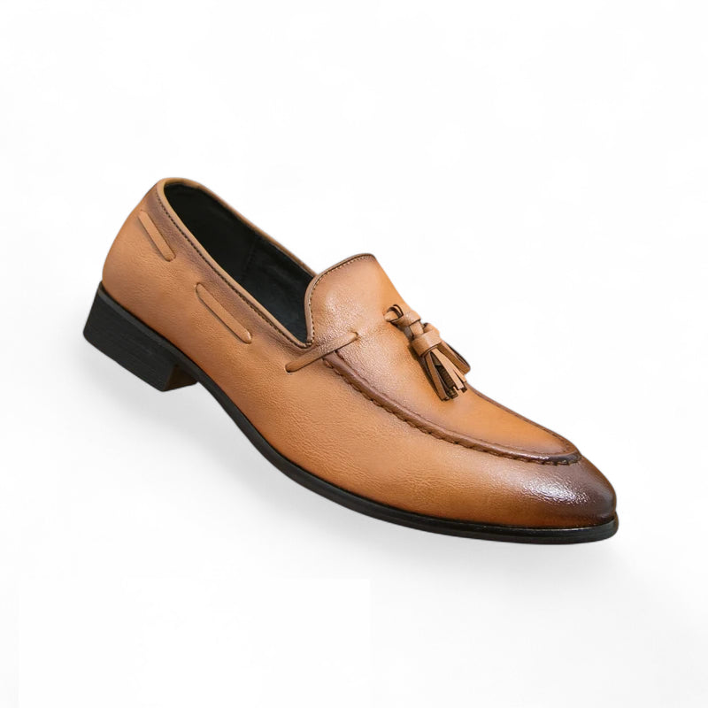 Mocassin Gland Cuir Marron Talon Homme