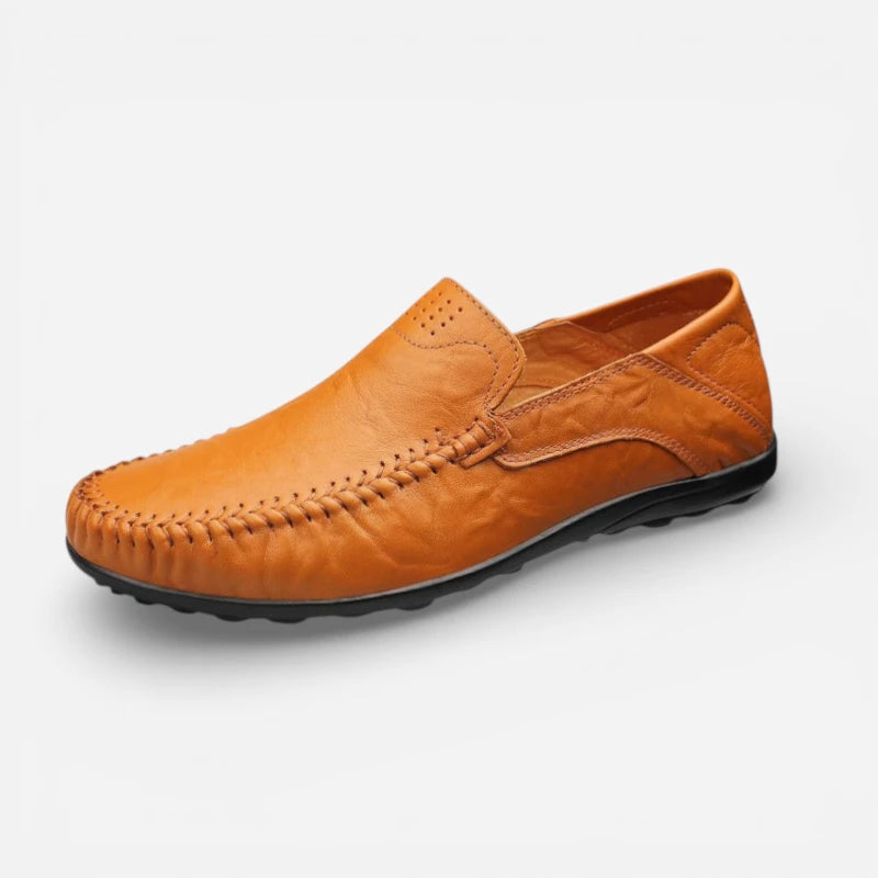 Mocassin Homme Cuir Camel Vintage